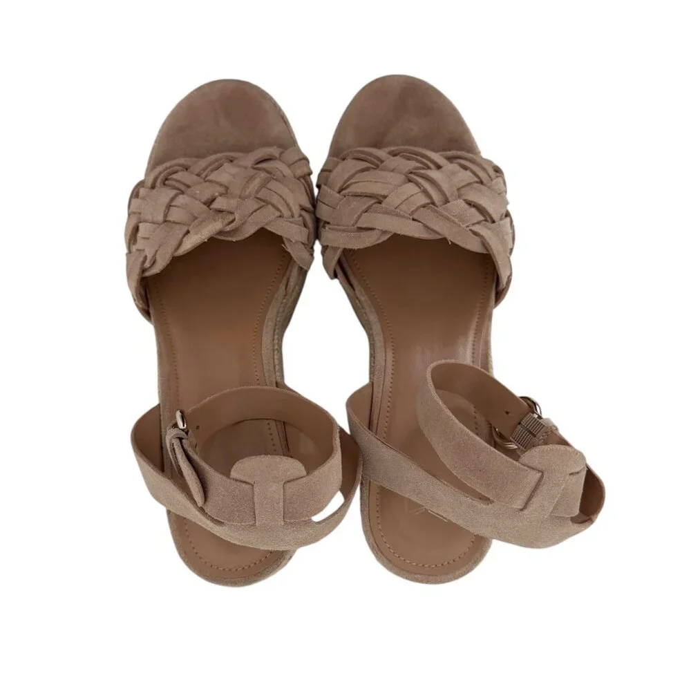 Marc Fisher LTD Odilia Tan Espadrille Boho Coastal Platform Suede Sandal (10M)